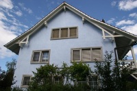 Lasurtechnik Fassade blau